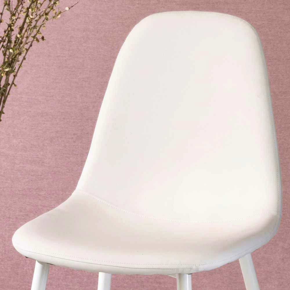 Einfarbige Esstischstühle In Weiß - Jufara (4er Set) - Image 4