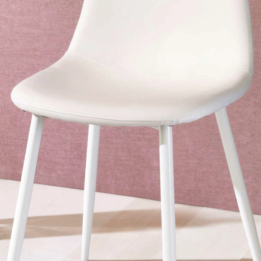 Einfarbige Esstischstühle In Weiß - Jufara (4er Set) - Image 5