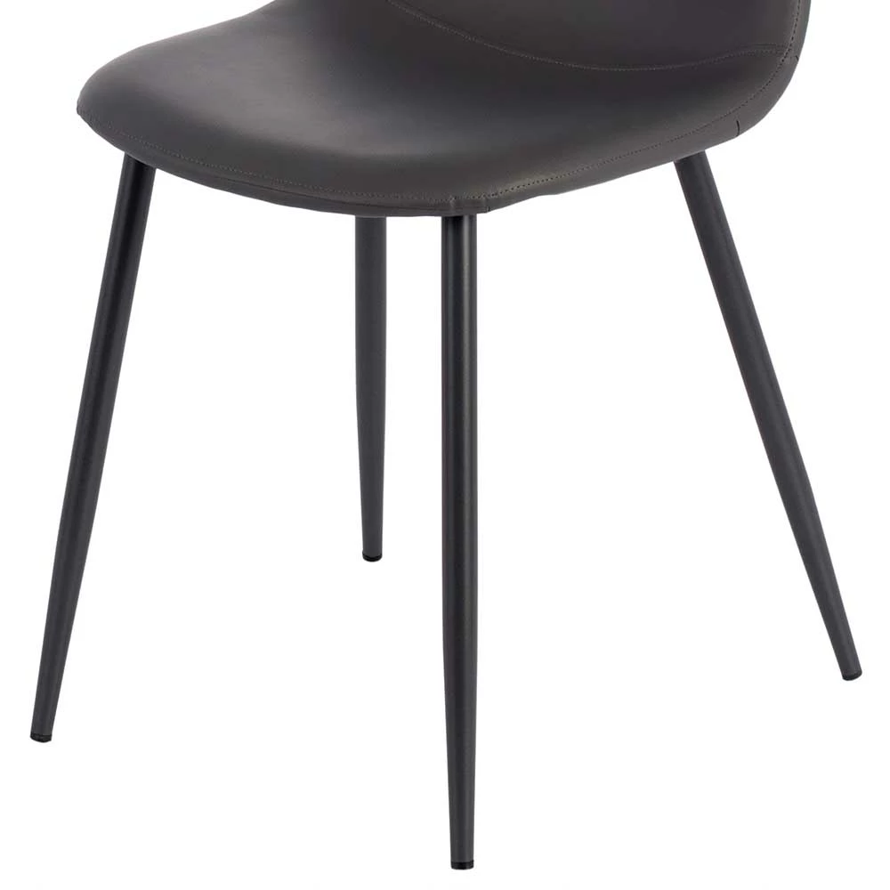 Einfarbige Esszimmerstühle In Dunkelgrau - Hiscura (4er Set) - Image 4