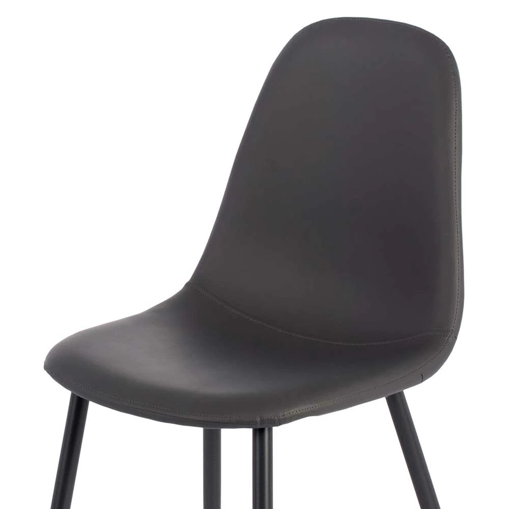 Einfarbige Esszimmerstühle In Dunkelgrau - Hiscura (4er Set) - Image 5