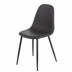 Einfarbige Esszimmerstühle In Dunkelgrau - Hiscura (4er Set)