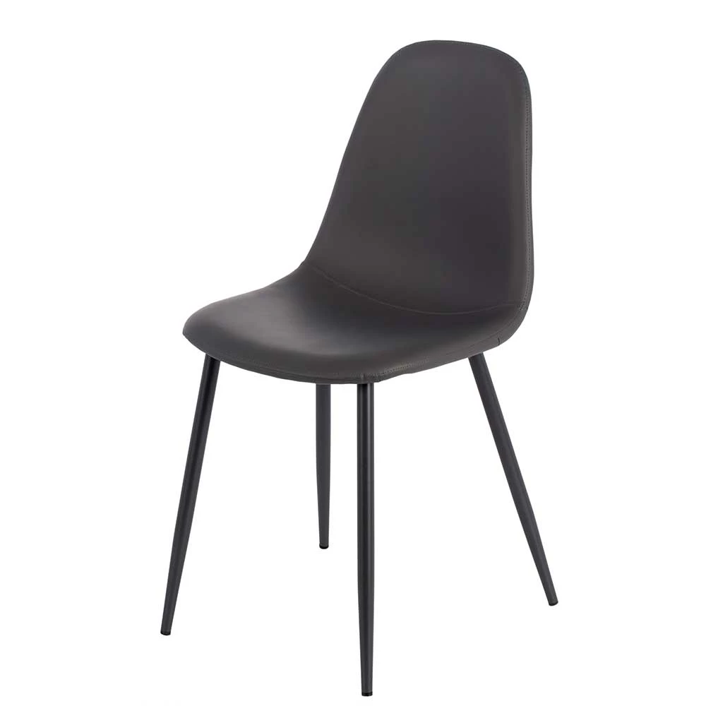 Einfarbige Esszimmerstühle In Dunkelgrau - Hiscura (4er Set)