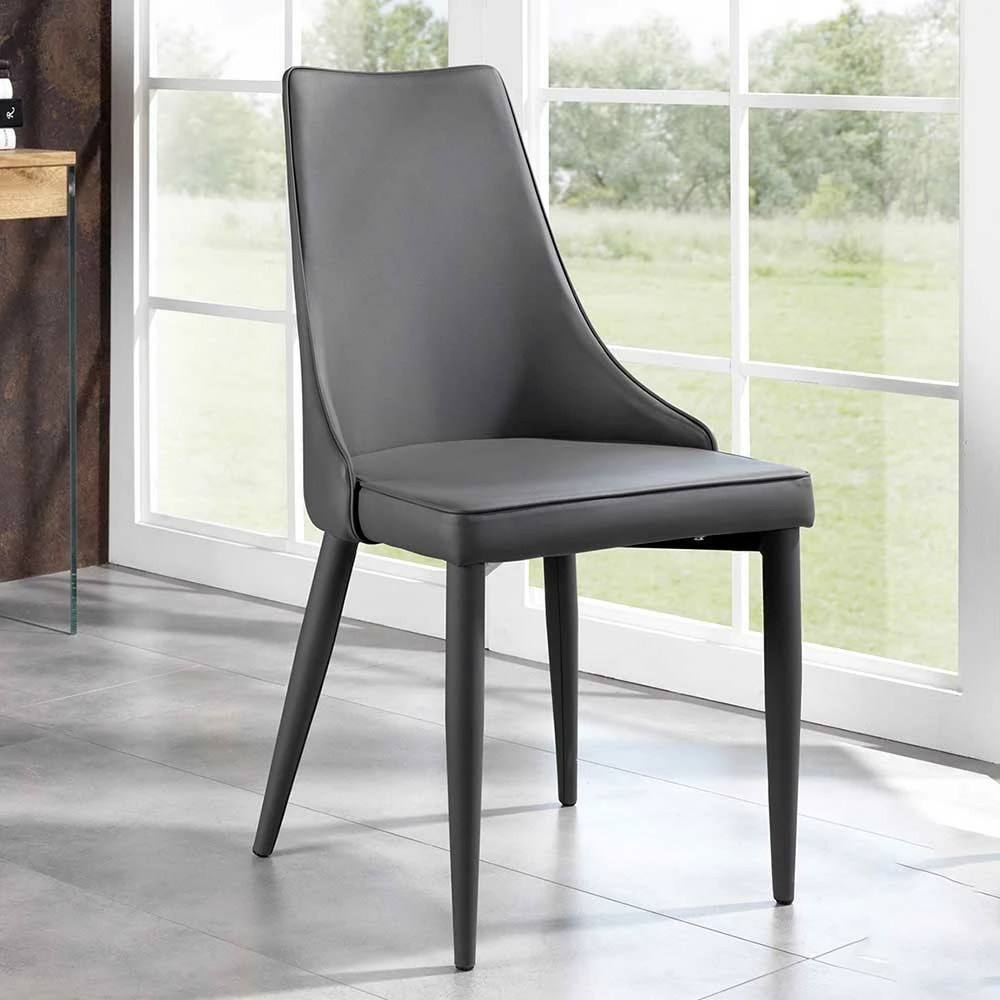 Eleganter Esszimmerstuhl Fidelphia In Dunkelgrau (2er Set) - Image 2