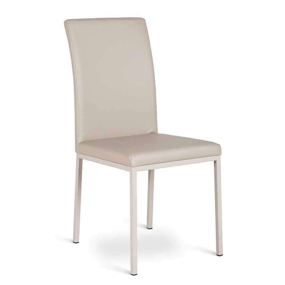 Eleganter Esszimmerstuhl In Hellem Braun Priemwa Kunstleder (2er Set) - Image 2