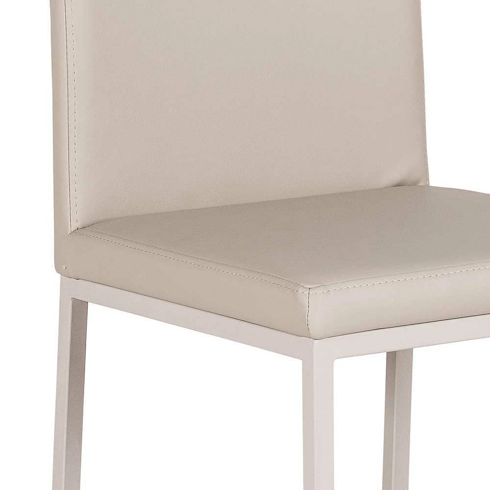 Eleganter Esszimmerstuhl In Hellem Braun Priemwa Kunstleder (2er Set) - Image 3