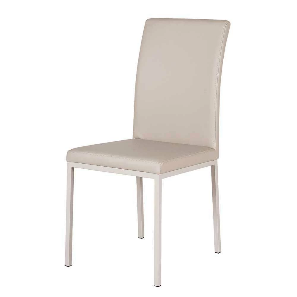 Eleganter Esszimmerstuhl In Hellem Braun Priemwa Kunstleder (2er Set)