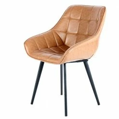 Essstühle In Hellbraun Kunstleder - Drosta (2er Set)