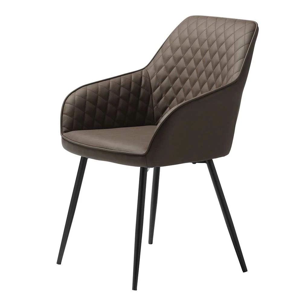 Esstisch Polstersessel In Dunklem Braun - Emdan (2er Set)