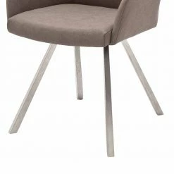 Esstisch Polstersessel In Taupe - Nancy (2er Set) -Malott-Shop esstisch polstersessel in taupe kunstleder modern nancy 03