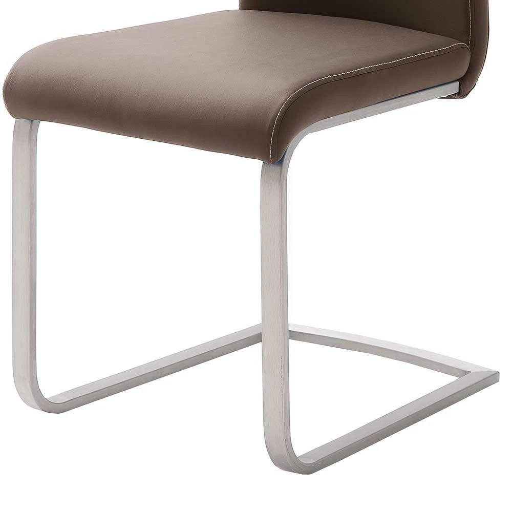 Esstisch Schwingstuhl In Braun Finca Kunstleder (4er Set) - Image 3