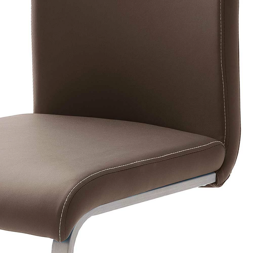 Esstisch Schwingstuhl In Braun Finca Kunstleder (4er Set) - Image 5