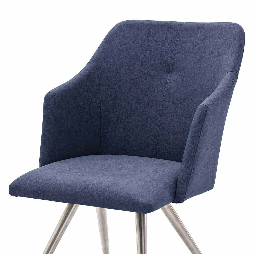 Esstisch Sessel In Dunkelblau - Jeston (2er Set) - Image 3