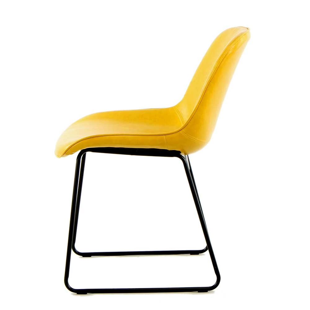 Esstisch Stühle In Gelb & Schwarz - Losvonos (2er Set) - Image 4
