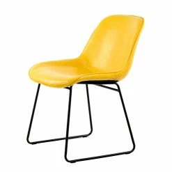 Esstisch Stühle In Gelb & Schwarz - Losvonos (2er Set)