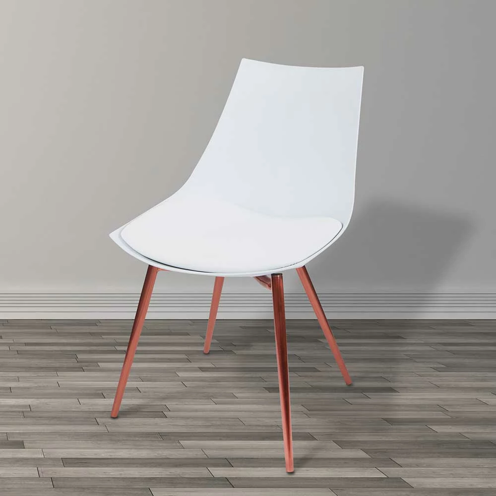 Esstisch Stuhl In Weiß & Kupfer - Lardias (4er Set) - Image 3