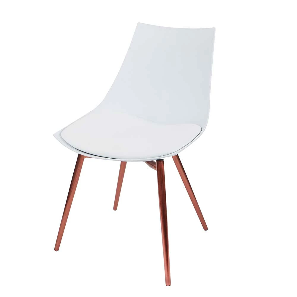 Esstisch Stuhl In Weiß & Kupfer - Lardias (4er Set)