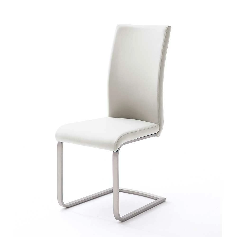 Esstischstuhl Freischwinger In Weiß Emjan Kunstleder (4er Set) - Image 2