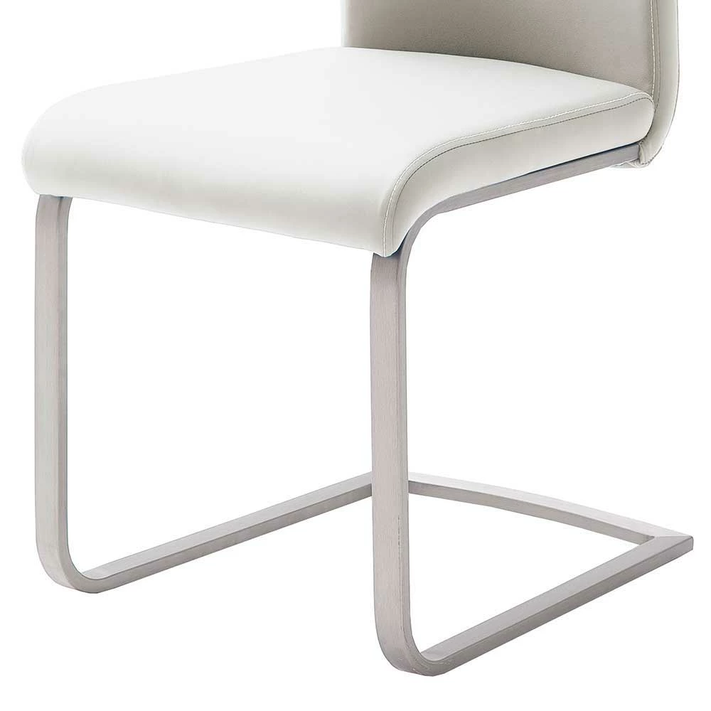 Esstischstuhl Freischwinger In Weiß Emjan Kunstleder (4er Set) - Image 3