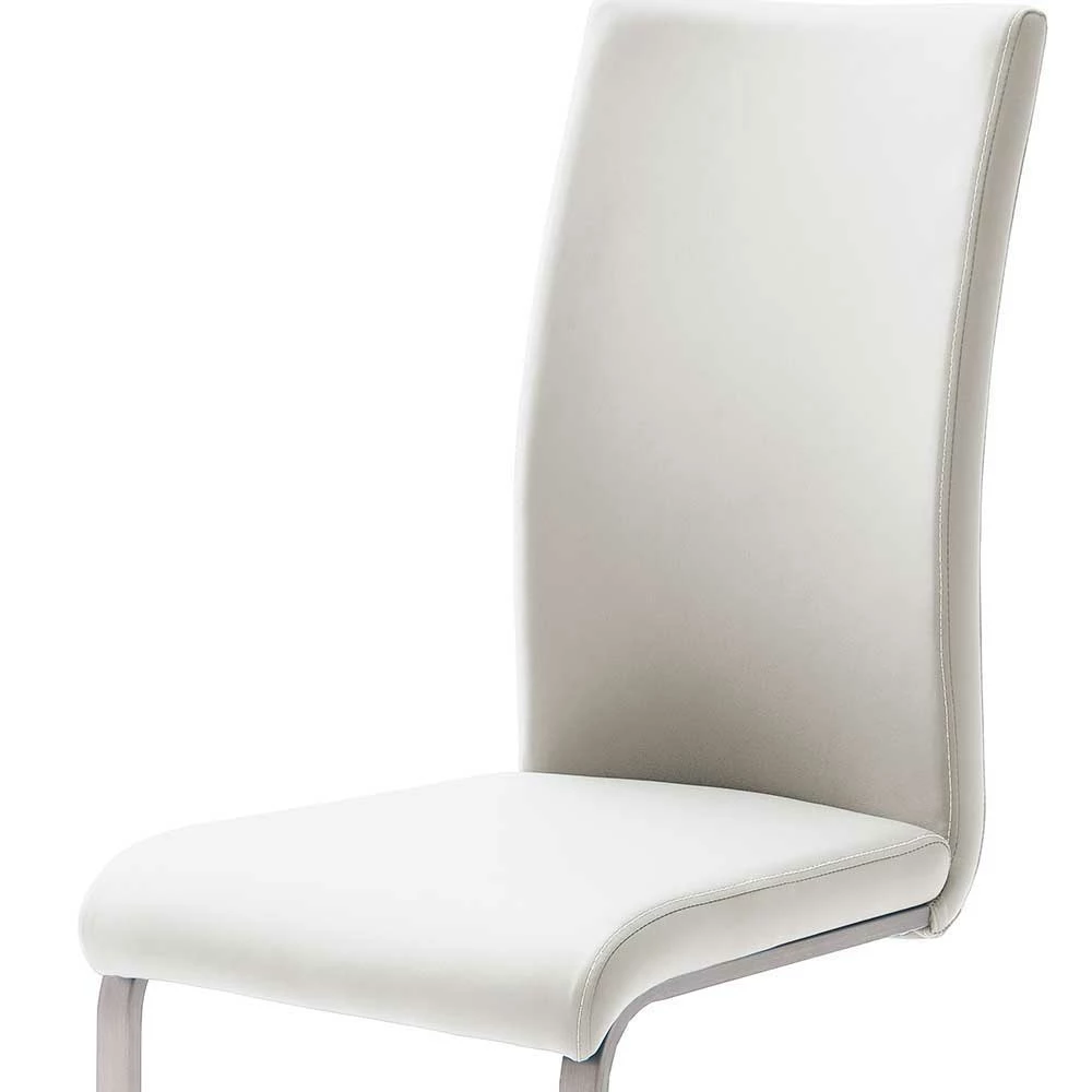 Esstischstuhl Freischwinger In Weiß Emjan Kunstleder (4er Set) - Image 4