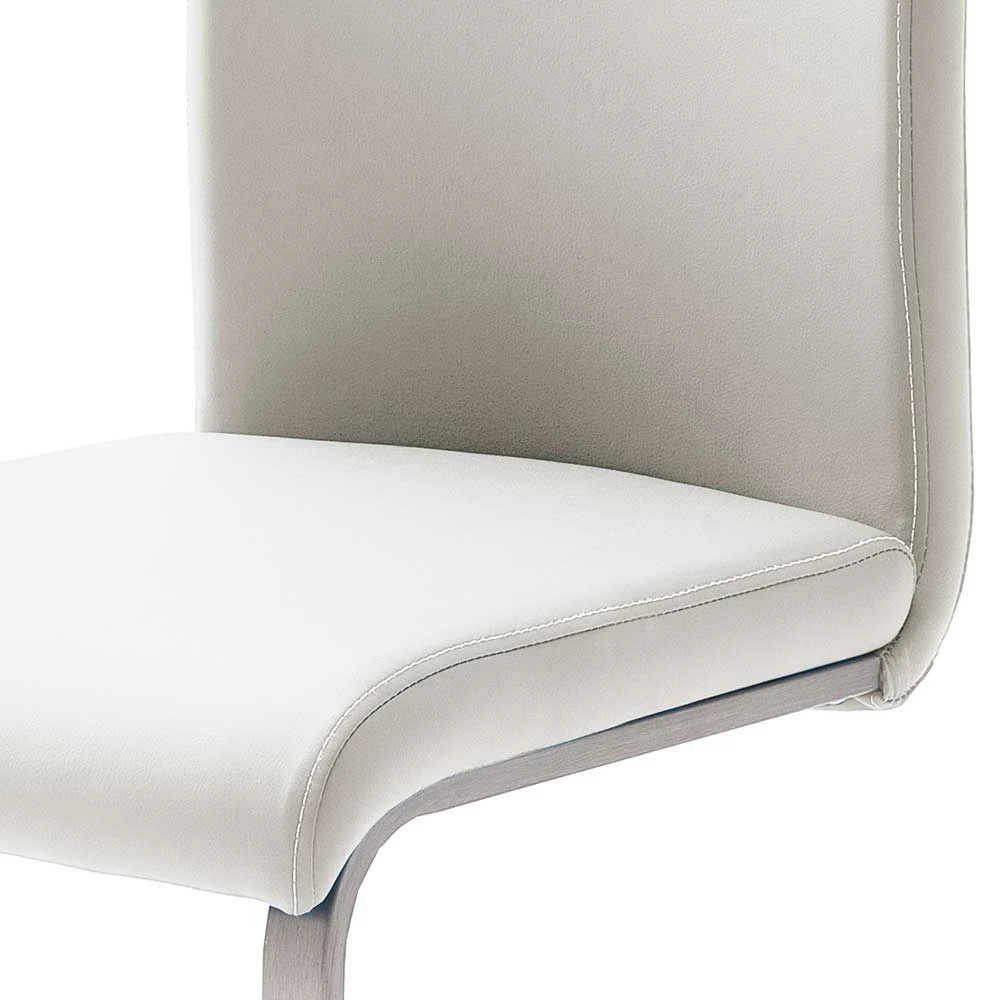 Esstischstuhl Freischwinger In Weiß Emjan Kunstleder (4er Set) - Image 5