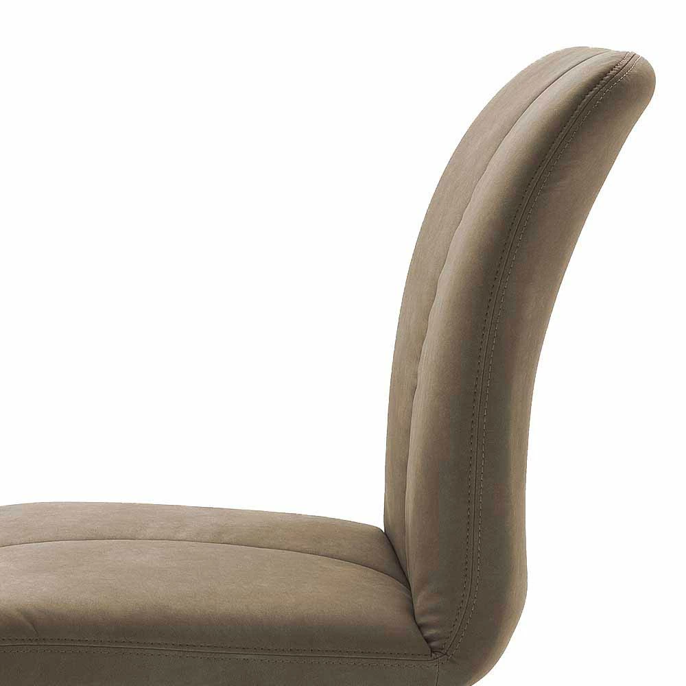 Esstischstuhl In Kunstleder Schlammfarben Senza Mit X-Form-Gestell Edelstahl (2er Set) - Image 6