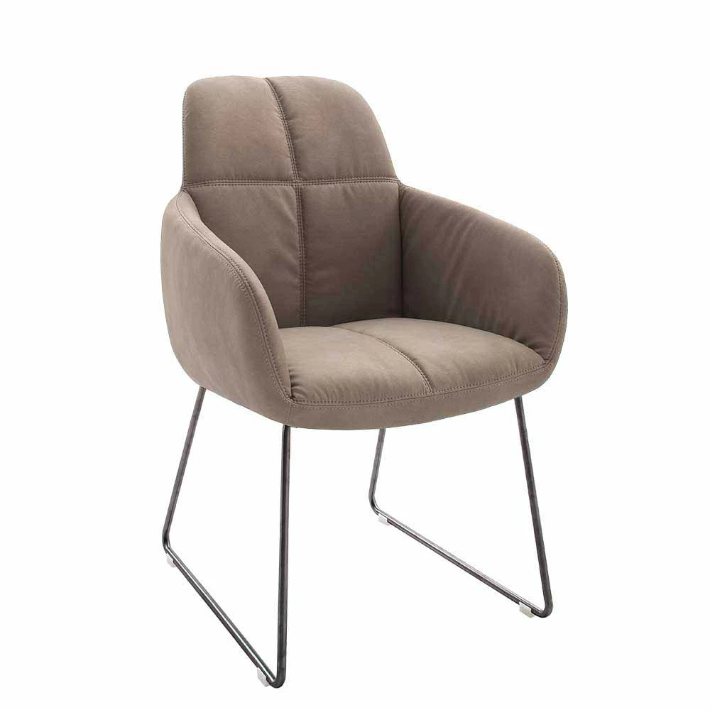 Esstischstuhl Mit Kunstleder Schlamm Iloventa & Kufengestell Edelstahl Anthrazit (2er Set) - Image 2