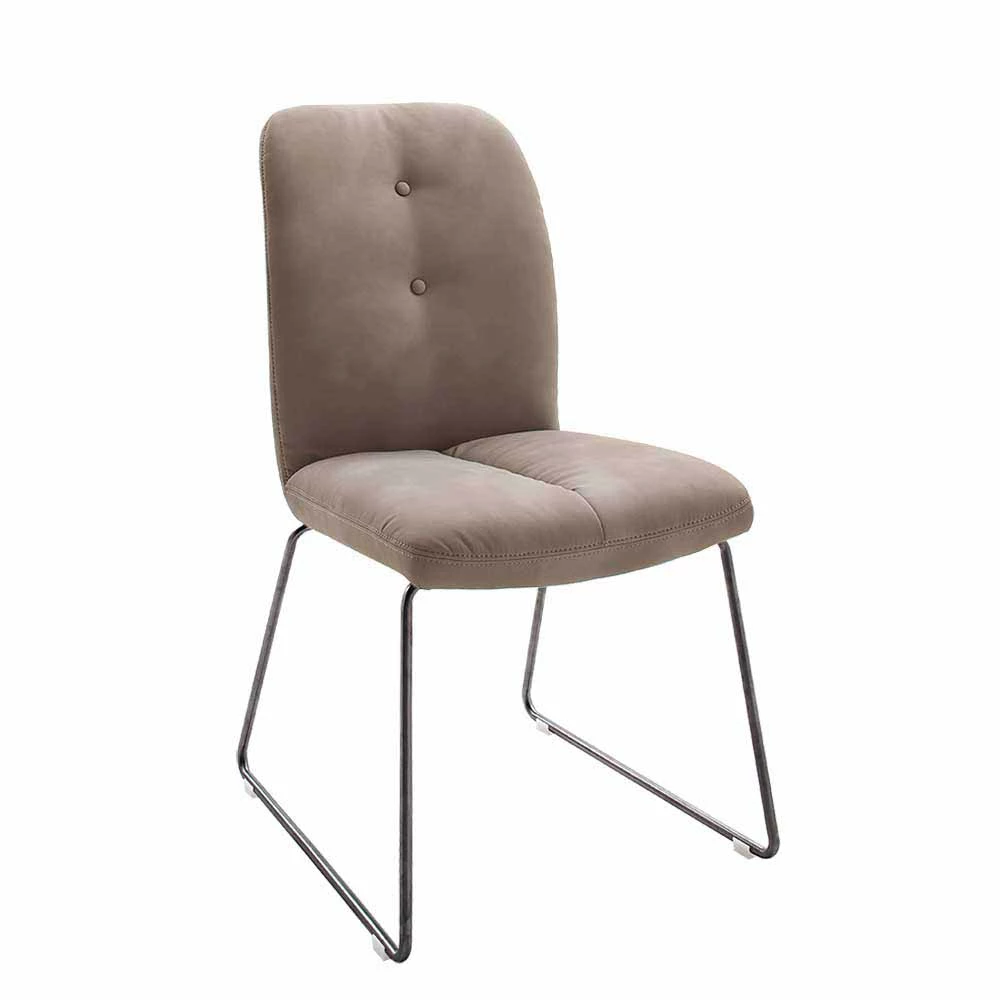 Esstischstuhl Mit Kunstleder Schlammbraun Alcuam & Edelstahl Anthrazit (2er Set) - Image 2