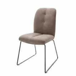 Esstischstuhl Mit Kunstleder Schlammbraun Alcuam & Edelstahl Anthrazit (2er Set)