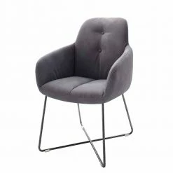 Esszimmer Armlehnstuhl In Grau Tobrina Kunstleder (2er Set)