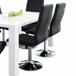Esszimmer Drehstühle Aus Kunstleder - Ragusca (4er Set) 8 Esszimmer Drehstühle Aus Kunstleder - Ragusca (4er Set) -Malott-Shop esszimmer drehstuehle aus kunstleder in schwarz mit chromfuss ragusca 02