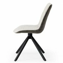 Esszimmer Drehstuhl In Beige & Grau - Bletch (2er Set) -Malott-Shop esszimmer drehstuhl in beige grau mit schwarzem gestell bletch 03