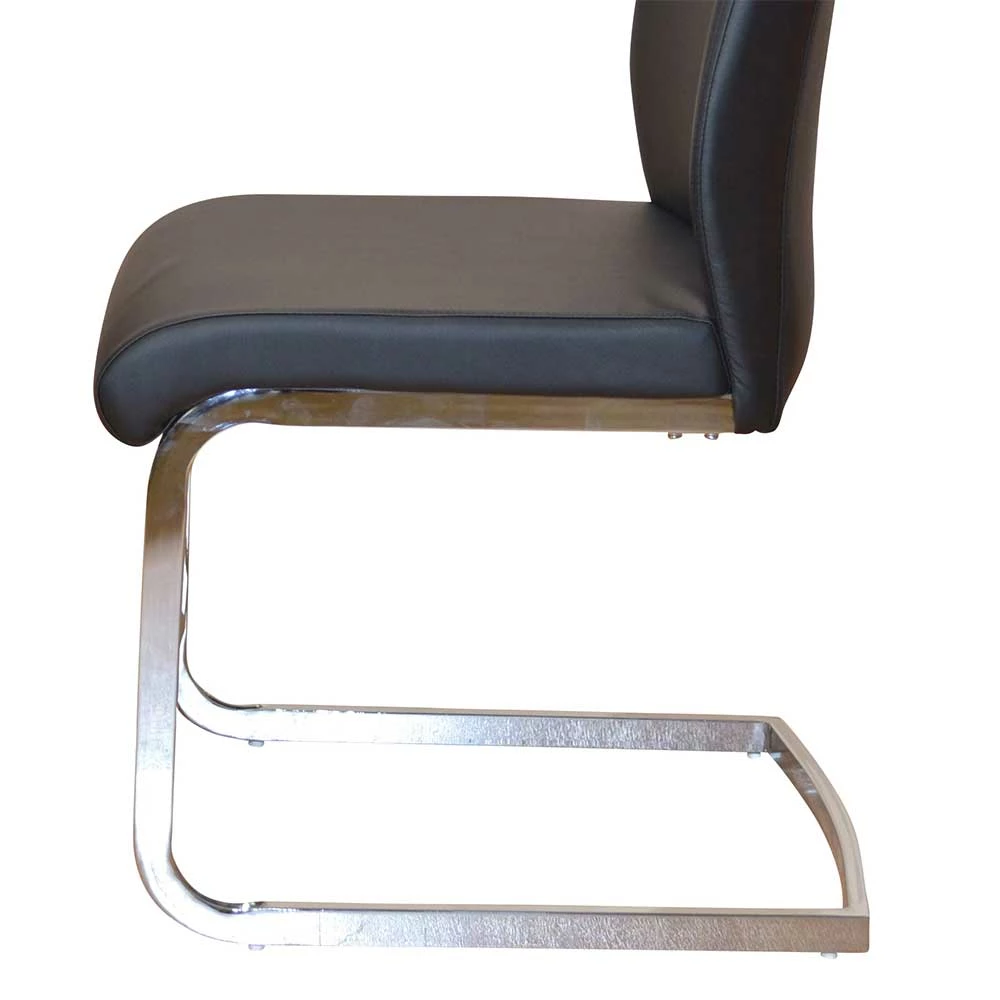 Esszimmer Freischwinger Ruhnau In Schwarz Kunstleder (2er Set) - Image 4