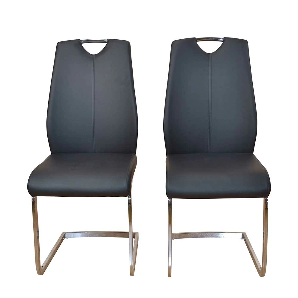 Esszimmer Freischwinger Ruhnau In Schwarz Kunstleder (2er Set)