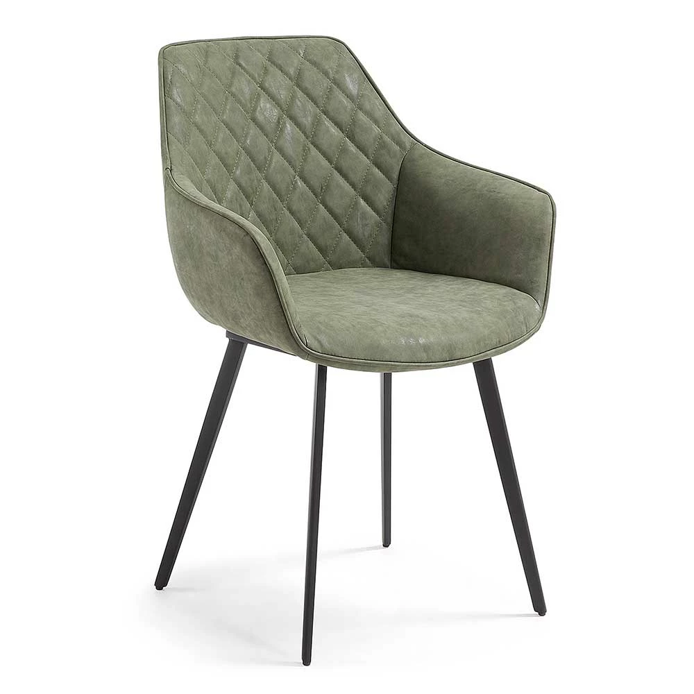 Esszimmer Sessel Edimura In Kunstleder Grün (2er Set) 3 Esszimmer Sessel Edimura In Kunstleder Grün (2er Set)