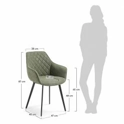 Esszimmer Sessel Edimura In Kunstleder Grün (2er Set) 12 Esszimmer Sessel Edimura In Kunstleder Grün (2er Set) -Malott-Shop esszimmer sessel in kunstleder gruen lehne mit rauten muster edimura 05
