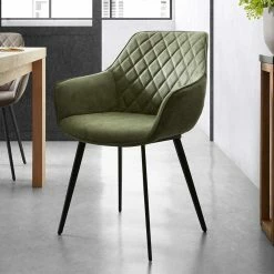Esszimmer Sessel Edimura In Kunstleder Grün (2er Set) 13 Esszimmer Sessel Edimura In Kunstleder Grün (2er Set) -Malott-Shop esszimmer sessel in kunstleder gruen lehne mit rauten muster edimura 06