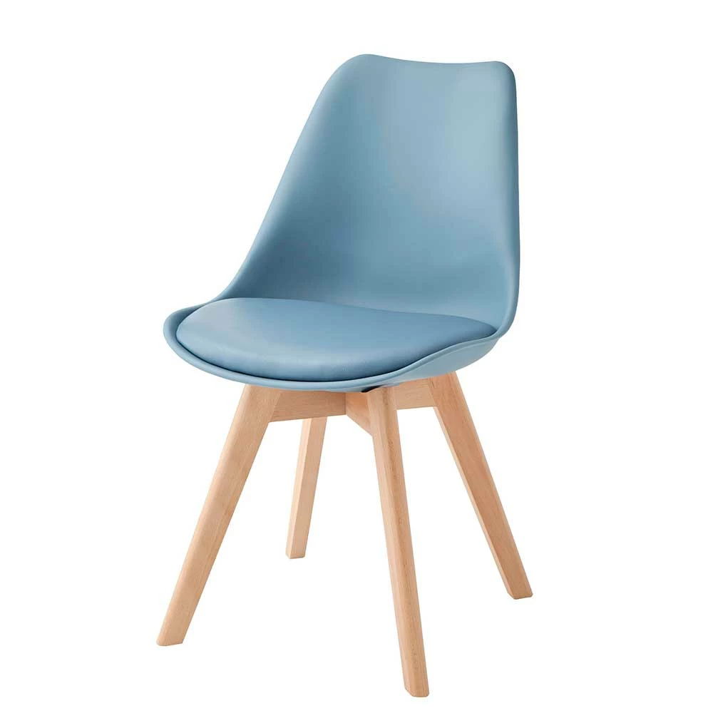 Esszimmerstühle In Hellblau & Buche - Drannelus (4er Set)