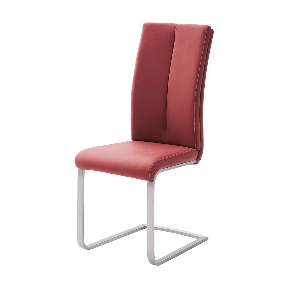 Esszimmerstuhl Als Freischwinger In Dunklem Rot Lioberta Kunstleder (4er Set) - Image 2