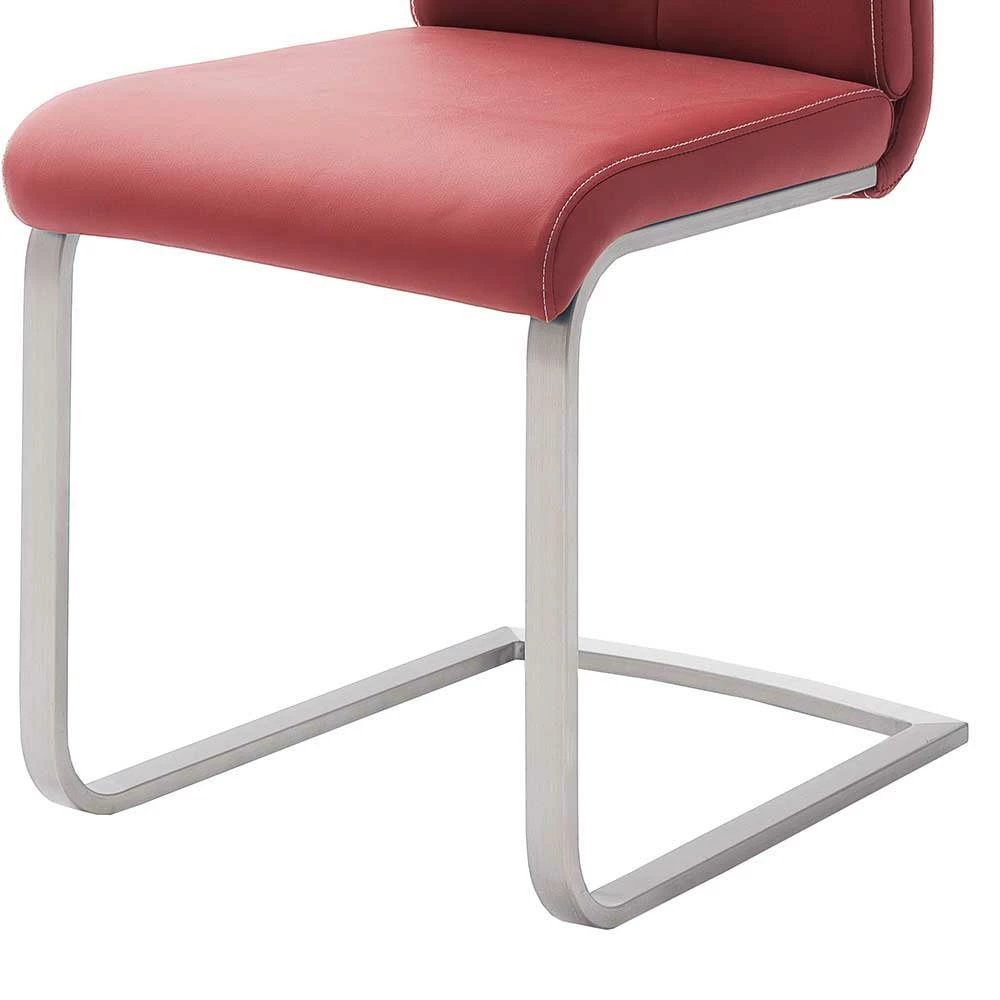 Esszimmerstuhl Als Freischwinger In Dunklem Rot Lioberta Kunstleder (4er Set) - Image 3