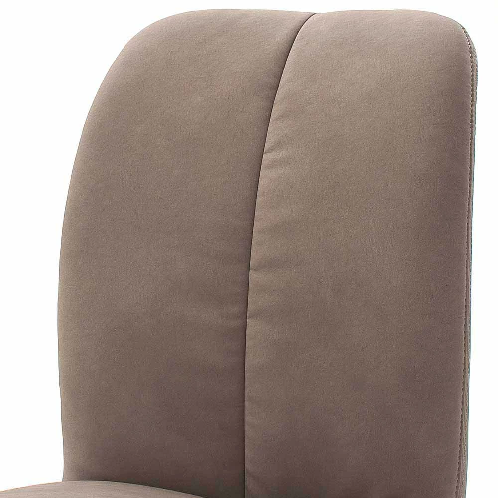 Esszimmerstuhl Auf Edelstahl-Kufengestell Valezianos Mit Kunstleder Schlammfarben (2er Set) - Image 3