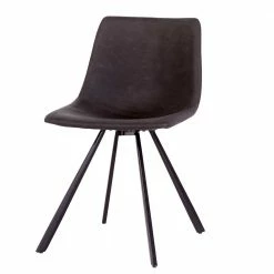 Esszimmerstuhl In Dunklem Grau Kunstleder - Filouras (2er Set)