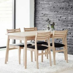 Esszimmerstuhl In Eiche Bianco - Ciadova (2er Set) -Malott-Shop esszimmerstuhl in eiche bianco mit leder sitz schwarz ciadova 05
