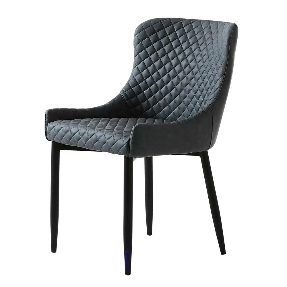 Esszimmerstuhl In Grau Samtbezug - Saguni (2er Set)