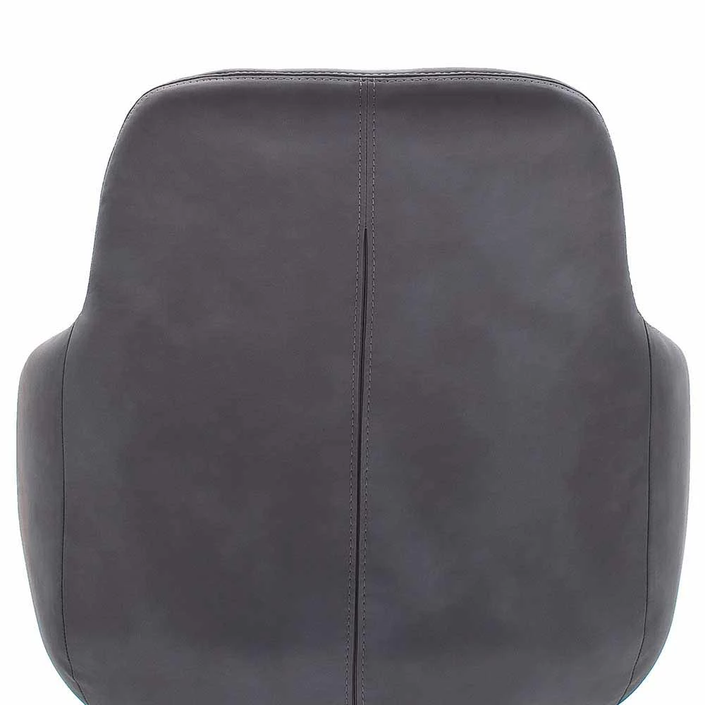 Esszimmerstuhl Mit Armlehnen In Kunstleder Grau Bentema Auf Schwingfuß (2er Set) - Image 5