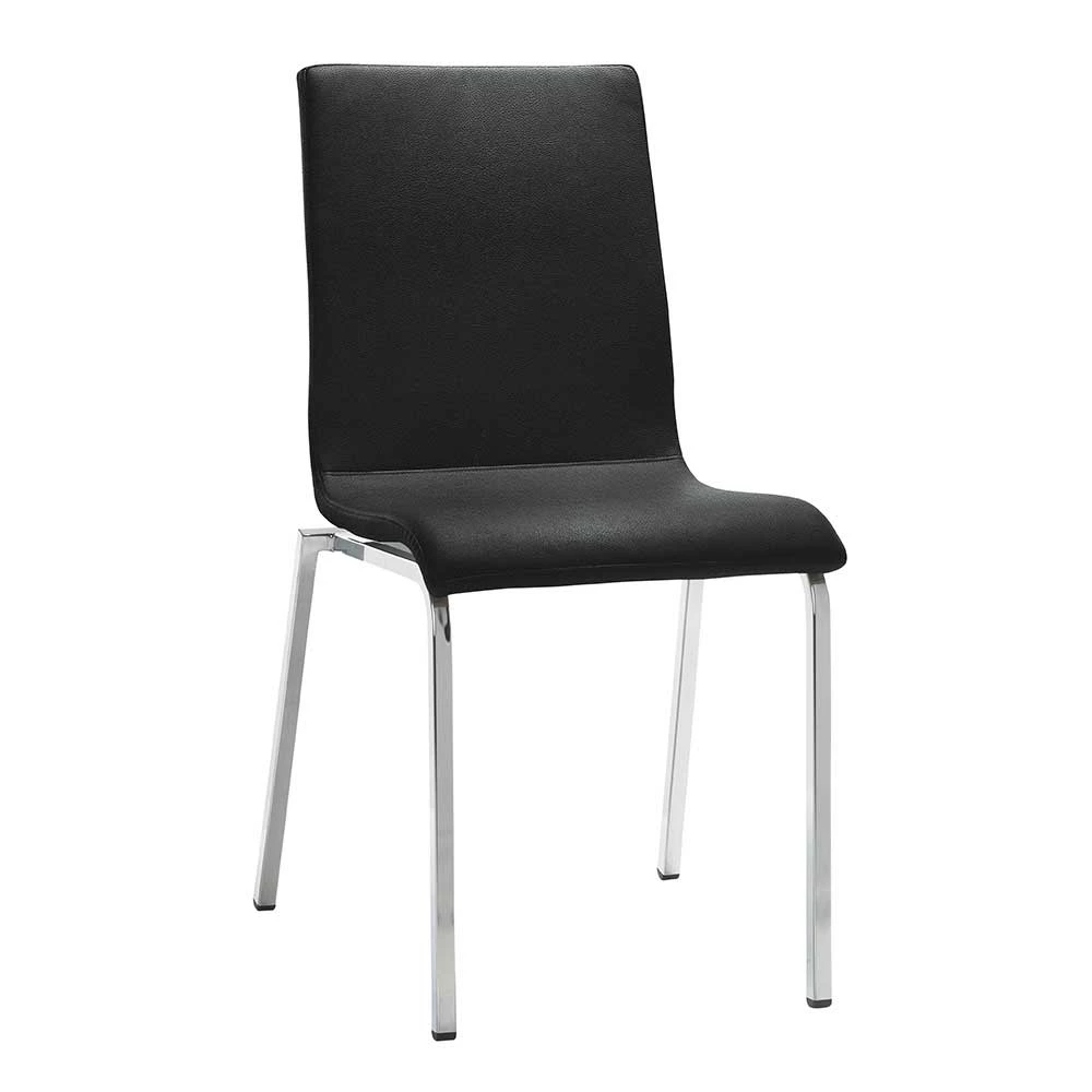 Esszimmerstuhl Mit Kunstledersitz In Schwarz - Marine - Image 2