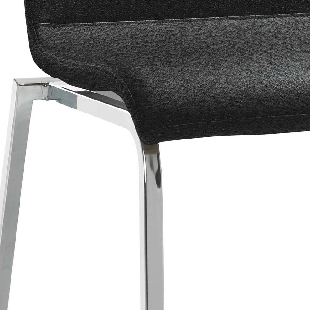 Esszimmerstuhl Mit Kunstledersitz In Schwarz - Marine - Image 4