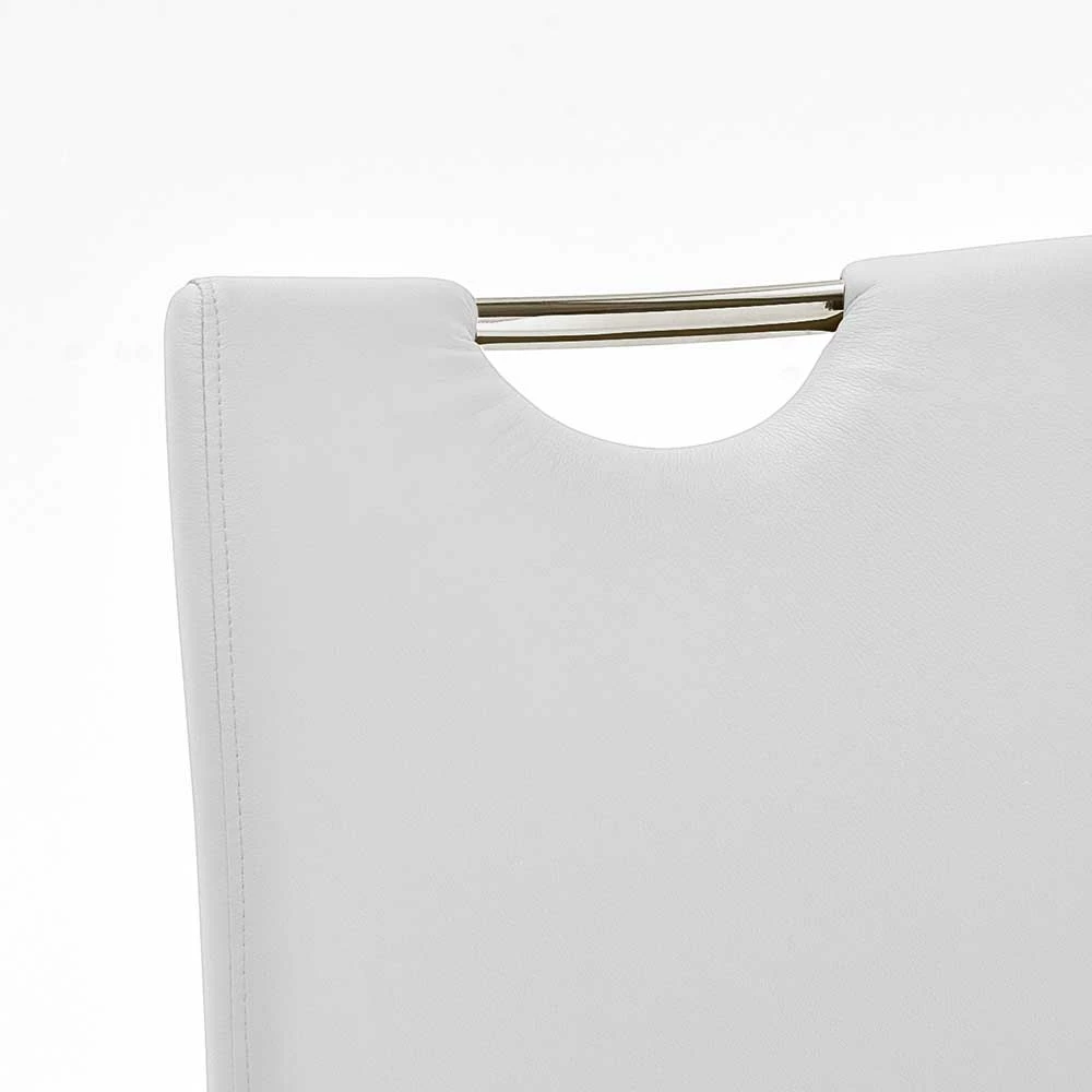 Esszimmerstuhl Set Cäsar In Weiß Chrom (4er Set) - Image 3