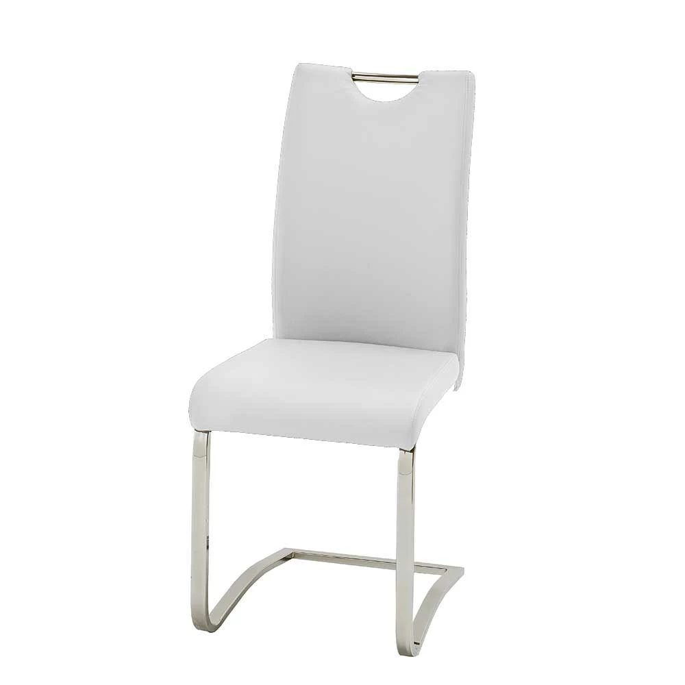 Esszimmerstuhl Set Cäsar In Weiß Chrom (4er Set)