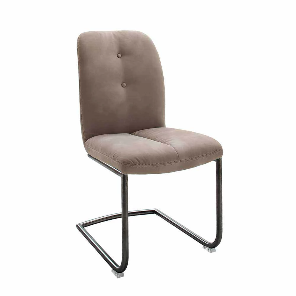 Freischwinger Esszimmerstuhl In Braun Schlamm Lecce Kunstleder (2er Set) - Image 2