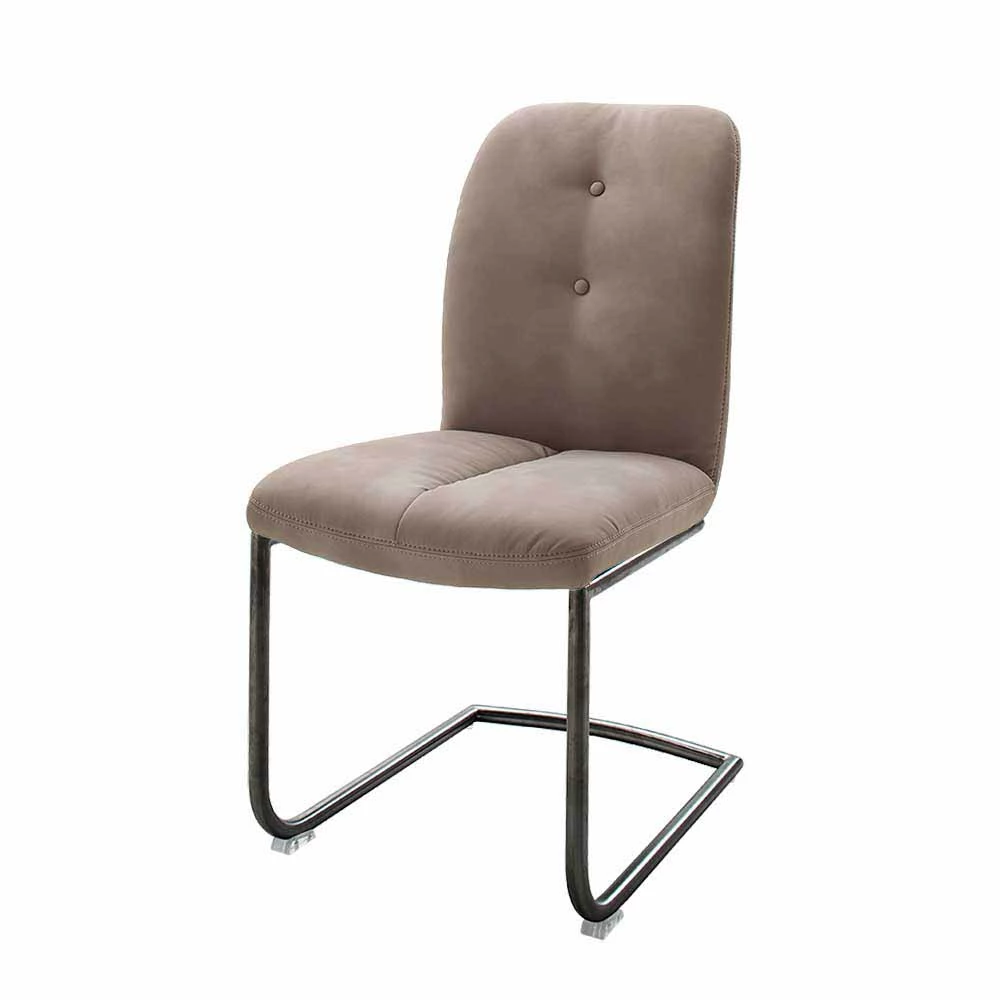 Freischwinger Esszimmerstuhl In Braun Schlamm Lecce Kunstleder (2er Set)